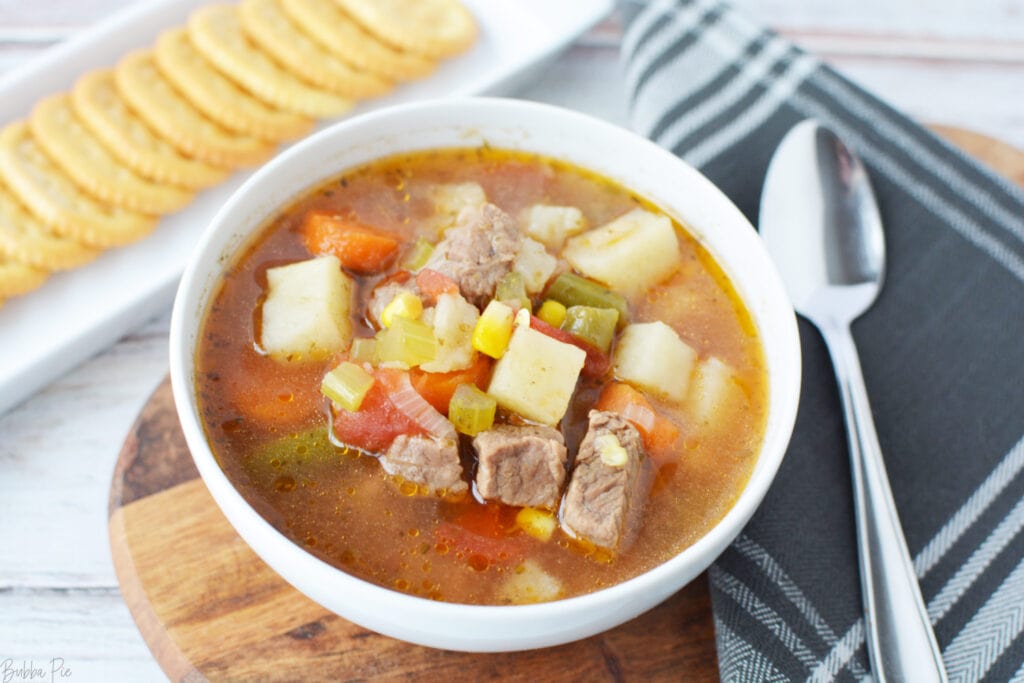 Vegetable Beef Soup in a Pressure Cooker