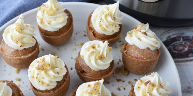 Instant Pot Carrot Cake Bites on a serving plate.