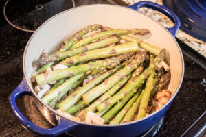 cooking asparagus on the stovetop