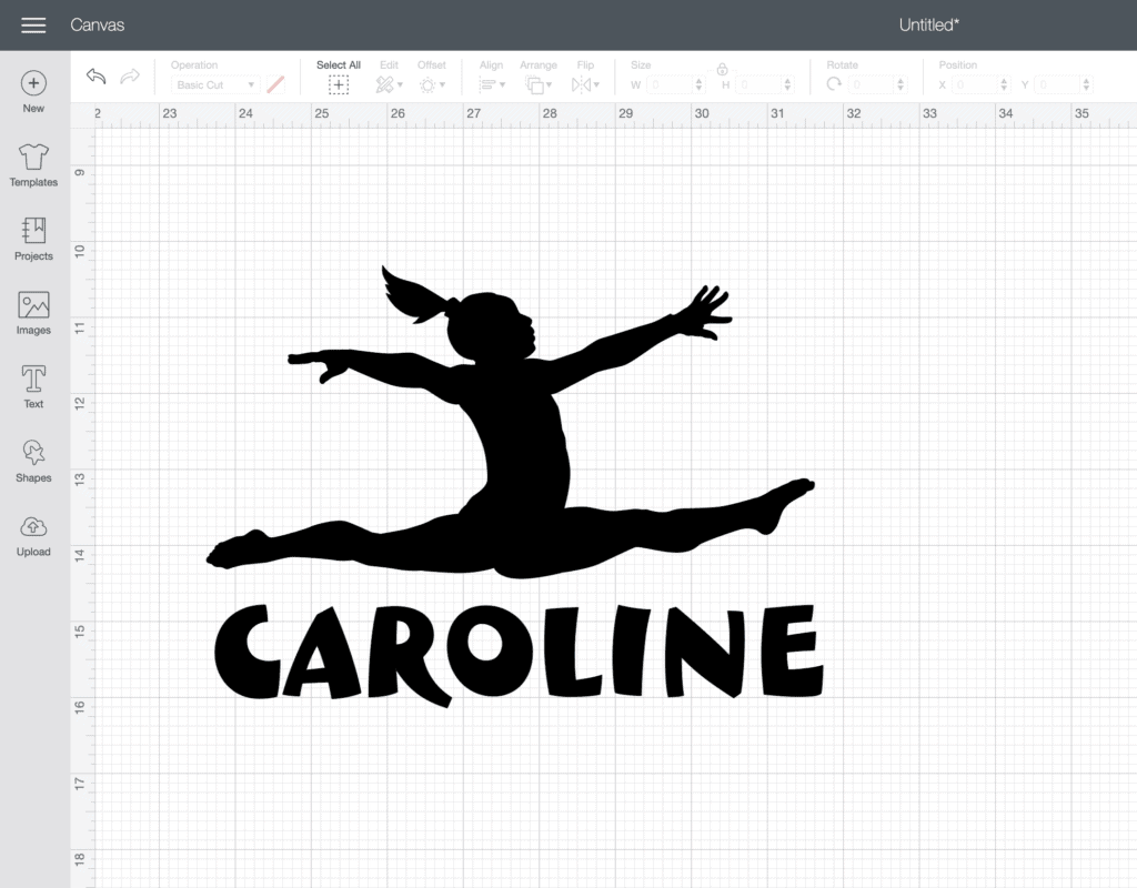 gymnast decal on Cricut Design Space