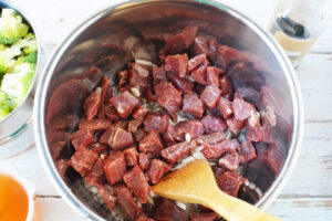 Saute beef in instant pot
