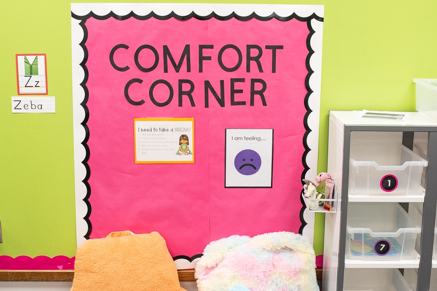 a classroom calming corner space 