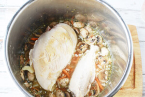 Cook chicken and rice in instant pot